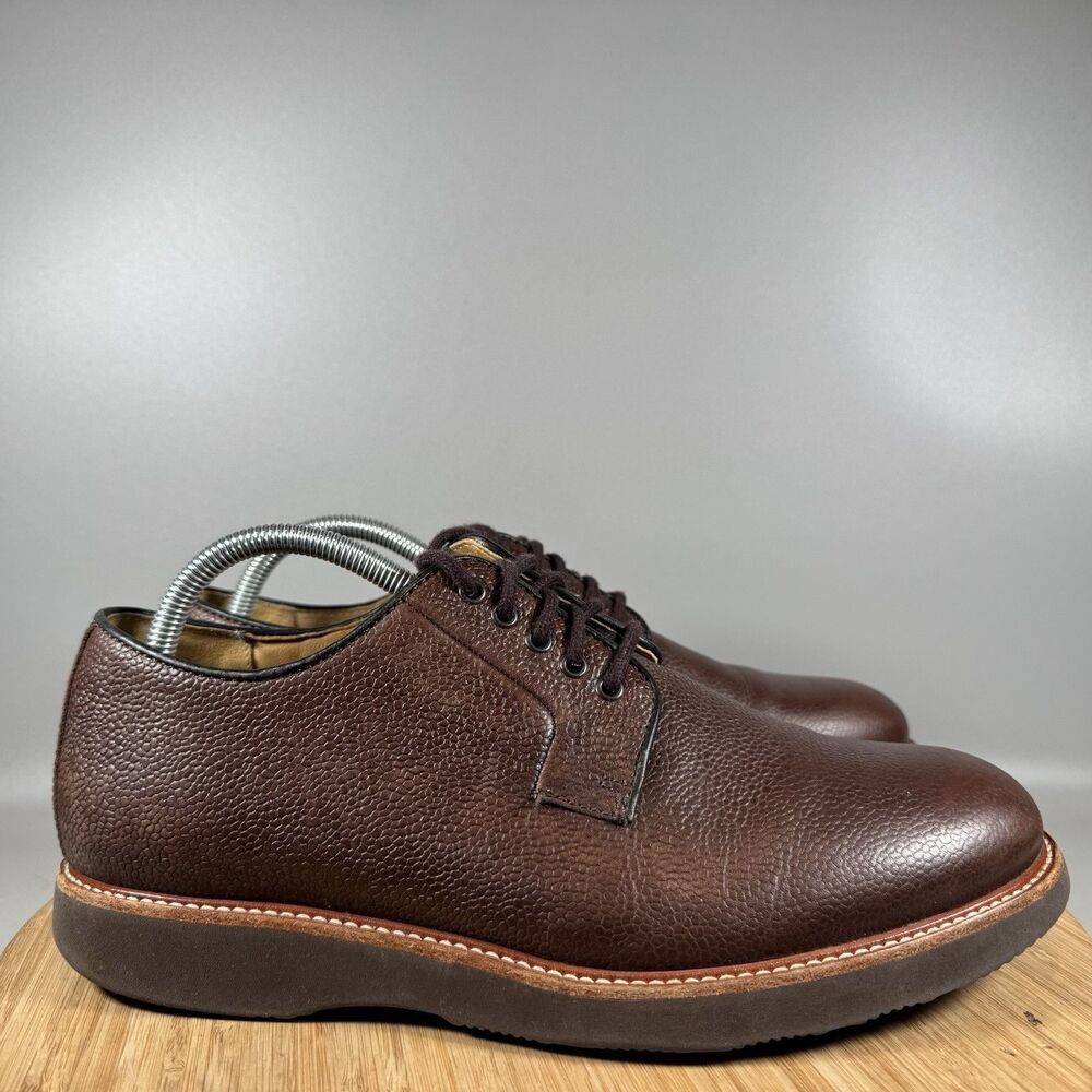S Samuel Hubbard ’Highlander’ Mens 8.5 W‎ Brown Pebble Grain Leather Dress Shoes
